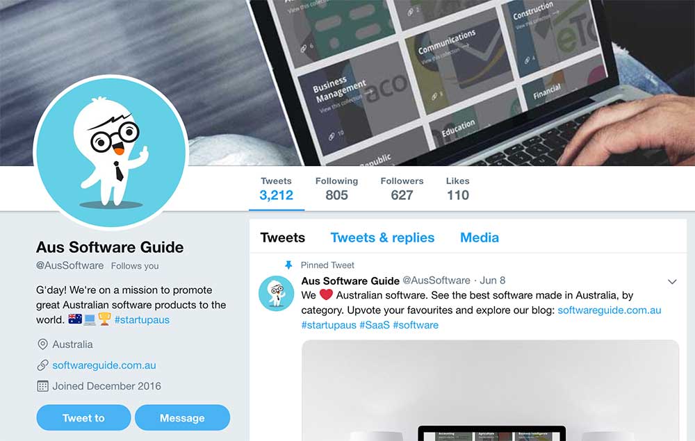 Software Guide on Twitter